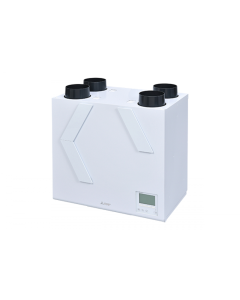Mitsubishi Lossnay 250, 350, 500 wall mounted residential MVHR with bypass and digital controller - RIGHT